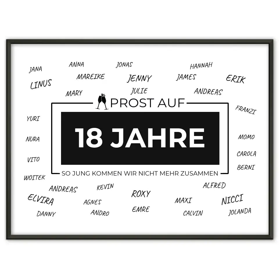 Individuelles Poster Prost Auf 18 Geburtstag Für Unterschriften