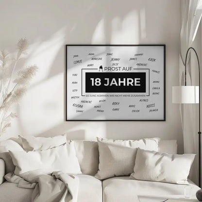 Individuelles Poster Prost Auf 18 Geburtstag Für Unterschriften