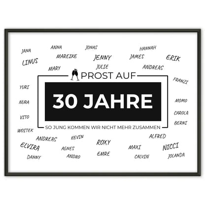 Poster personalisiert Prost Auf 30 Geburtstag Für Unterschriften