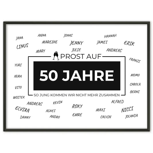 Geburtstagsposter personalisiert Prost Auf 50 Geburtstag Für Unterschriften