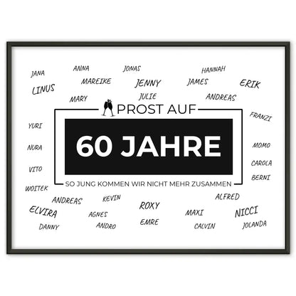 Individuelles Poster Prost Auf 60 Geburtstag Mit Unterschriften