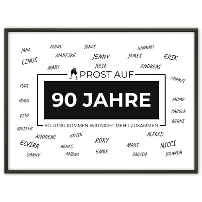 Eigenes Design Poster Prost Auf 90 Geburtstag Für Unterschriften