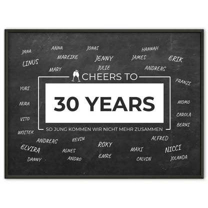 Poster Geschenk Cheers To 30 Geburtstag Mit Unterschriften