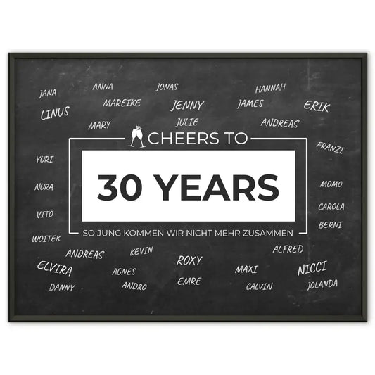 Poster Geschenk Cheers To 30 Geburtstag Mit Unterschriften