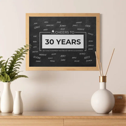 Poster Geschenk Cheers To 30 Geburtstag Mit Unterschriften