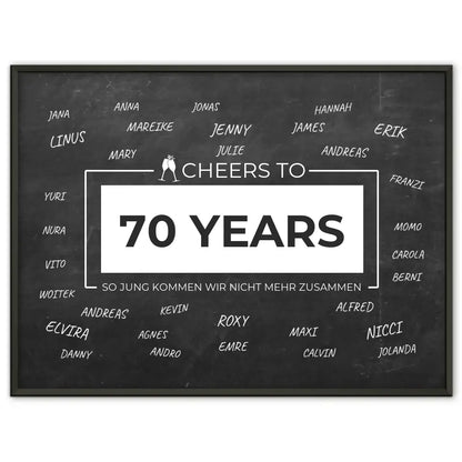 Geburtstagsposter personalisiert Cheers To 70 Geburtstag Mit Unterschriften