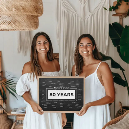 Individuelles Poster Cheers To 80 Geburtstag Für Unterschriften