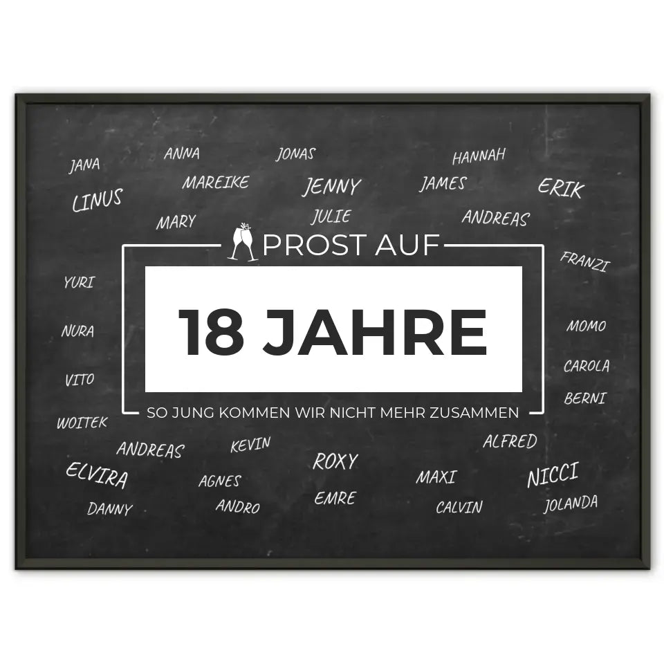 Poster Geschenk Prost Auf 18 Geburtstag Für Unterschriften