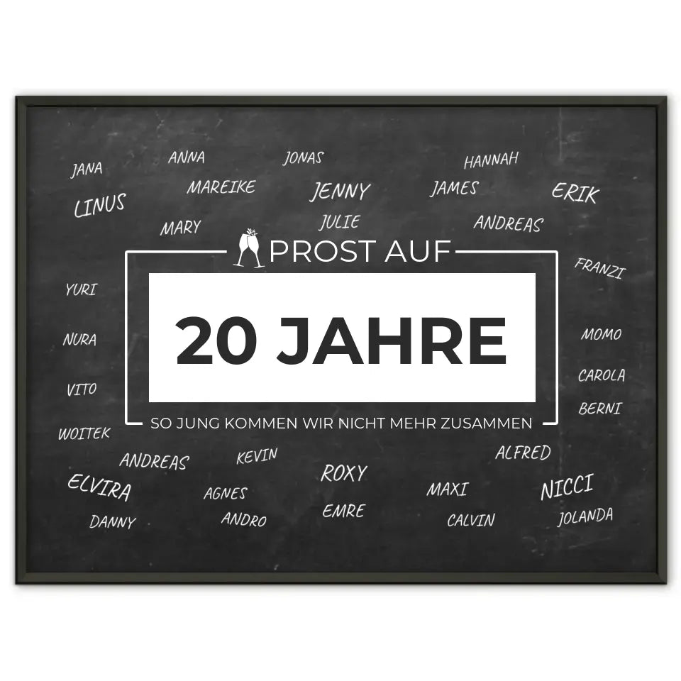 Eigenes Design Poster Prost Auf 20 Geburtstag Mit Unterschriften