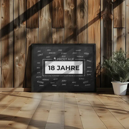 Poster Geschenk Prost Auf 18 Geburtstag Für Unterschriften