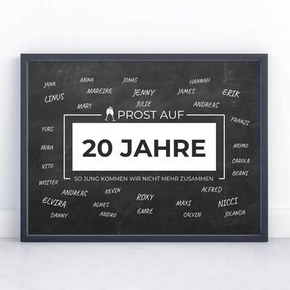 Eigenes Design Poster Prost Auf 20 Geburtstag Mit Unterschriften