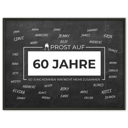 Geschenkposter personalisiert Prost Auf 60 Geburtstag Mit Unterschriften