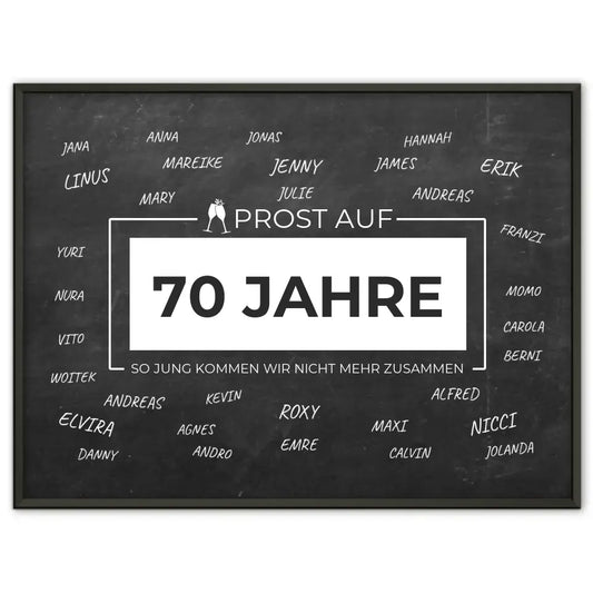 Poster personalisiert Prost Auf 70 Geburtstag Für Unterschriften