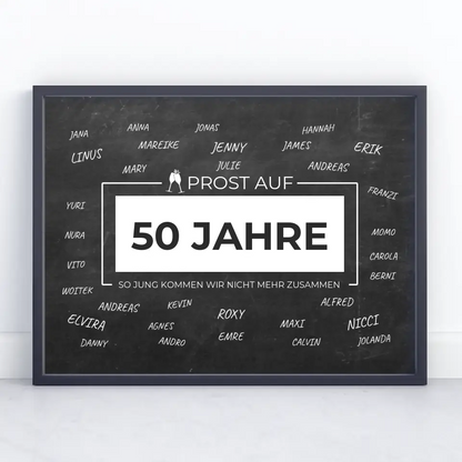 Poster Geschenk Prost Auf 50 Geburtstag Für Unterschriften