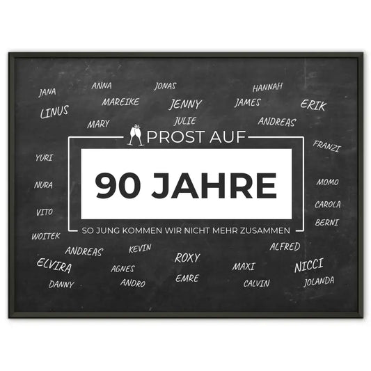 Geburtstagsposter personalisiert Prost Auf 90 Geburtstag Für Unterschriften