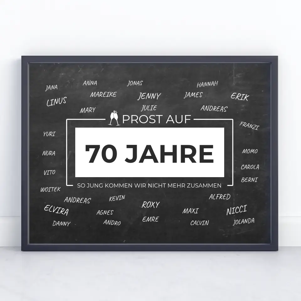 Poster personalisiert Prost Auf 70 Geburtstag Für Unterschriften