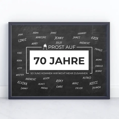 Poster personalisiert Prost Auf 70 Geburtstag Für Unterschriften