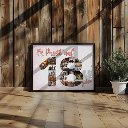 Individuelles Poster Prost Auf 18 Geburtstag Für Frauen Sekt Rosa