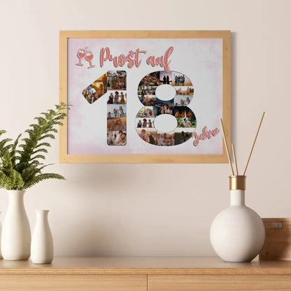 Individuelles Poster Prost Auf 18 Geburtstag Für Frauen Sekt Rosa