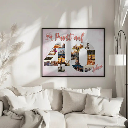 Eigenes Design Poster Prost Auf 40 Geburtstag Für Frauen Sekt Rosa