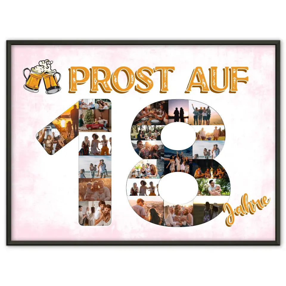 Personalisiertes Poster Prost Auf 18 Geburtstag Für Männer Bier