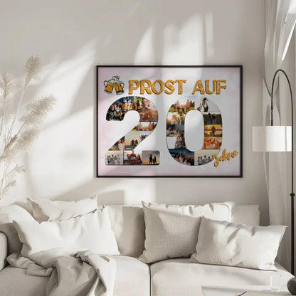 Geburtstagsposter personalisiert Prost Auf 20 Geburtstag Für Männer Bier