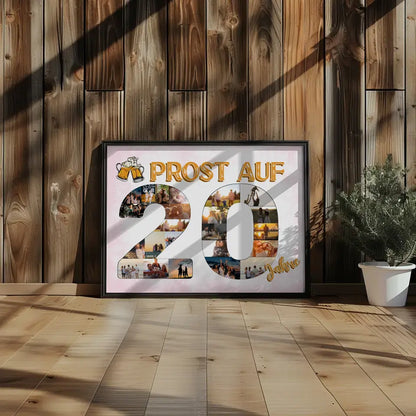 Geburtstagsposter personalisiert Prost Auf 20 Geburtstag Für Männer Bier
