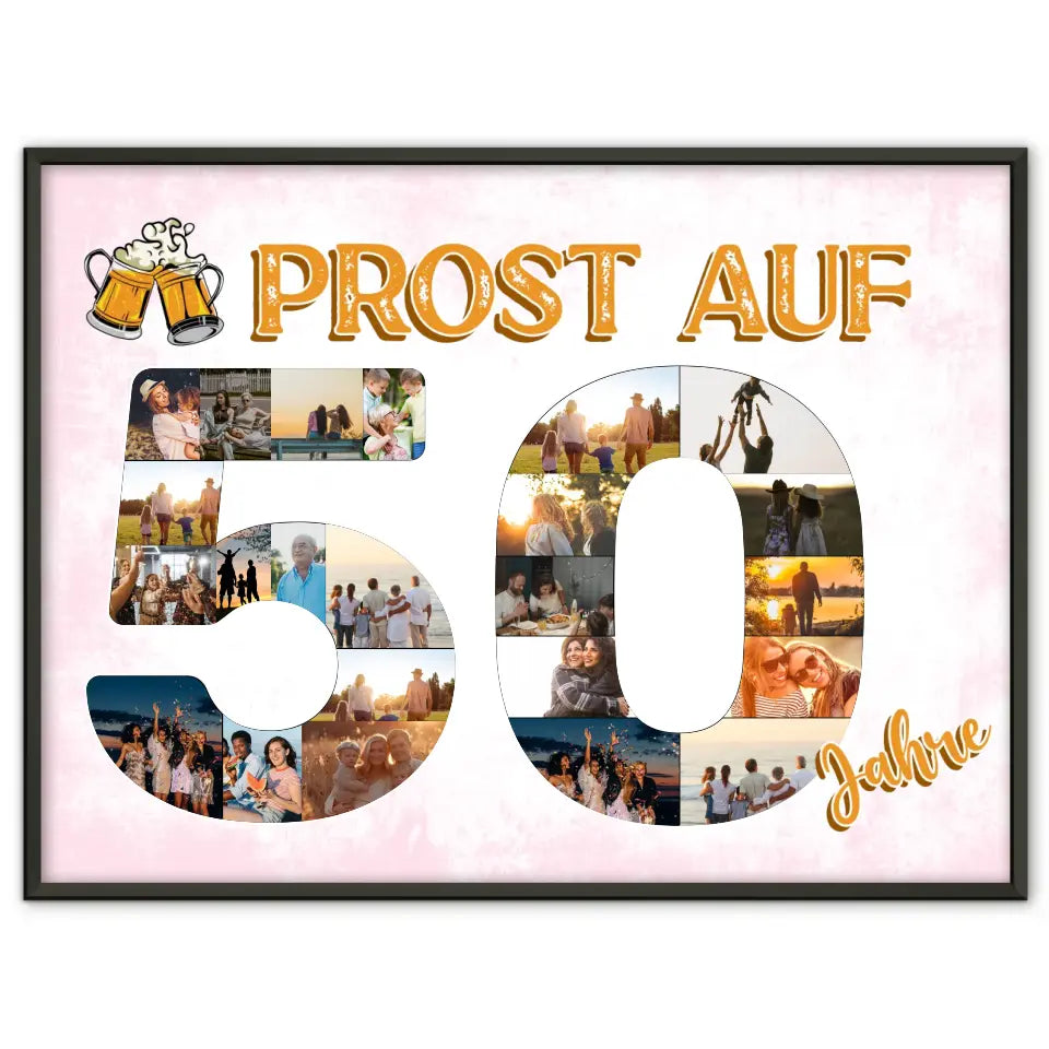 Poster Geschenk Prost Auf 50 Geburtstag Für Männer Bier