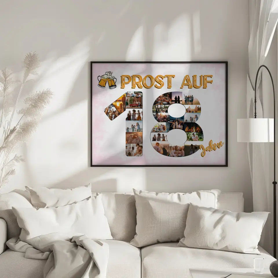 Personalisiertes Poster Prost Auf 18 Geburtstag Für Männer Bier