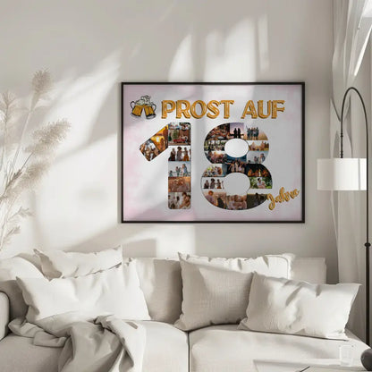 Personalisiertes Poster Prost Auf 18 Geburtstag Für Männer Bier