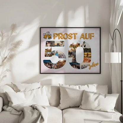 Poster Geschenk Prost Auf 50 Geburtstag Für Männer Bier