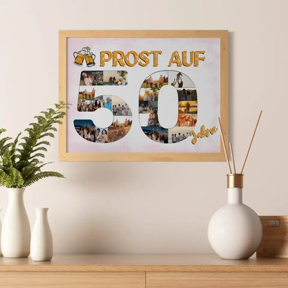 Poster Geschenk Prost Auf 50 Geburtstag Für Männer Bier