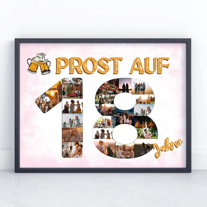 Personalisiertes Poster Prost Auf 18 Geburtstag Für Männer Bier