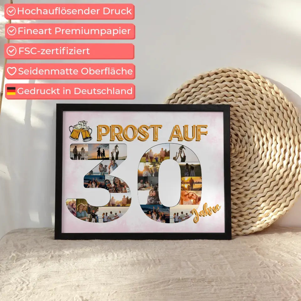 Individuelles Poster Prost Auf 30 Geburtstag Für Männer Bier