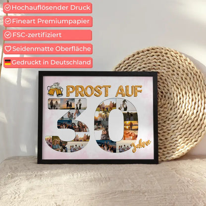 Individuelles Poster Prost Auf 30 Geburtstag Für Männer Bier