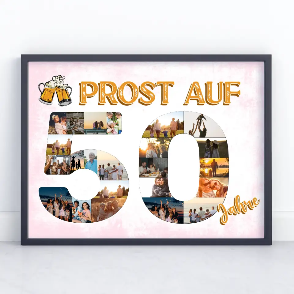 Poster Geschenk Prost Auf 50 Geburtstag Für Männer Bier