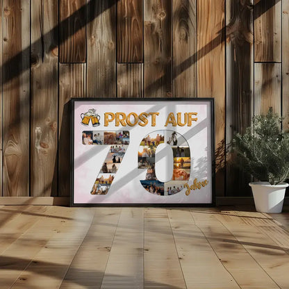 Geschenkposter individuell Prost Auf 70 Geburtstag Für Männer Bier