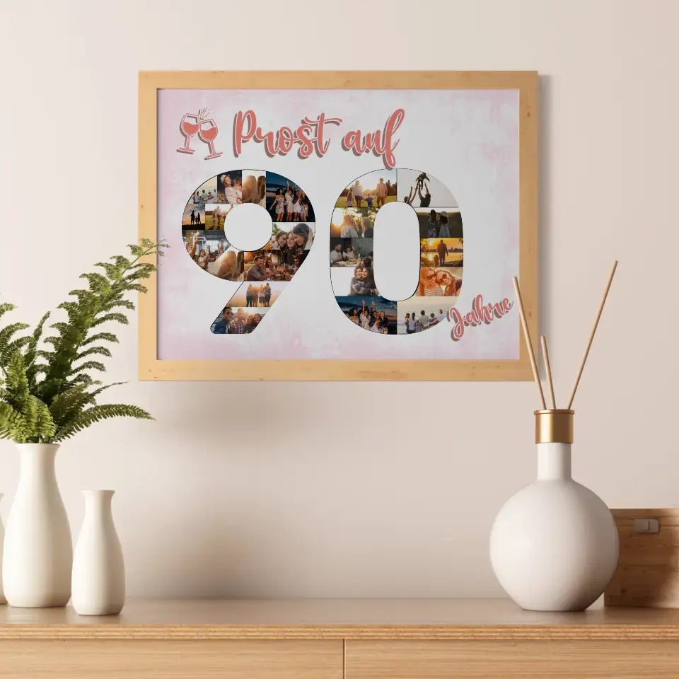 Poster Geschenk Prost Auf 90 Geburtstag Für Männer Bier