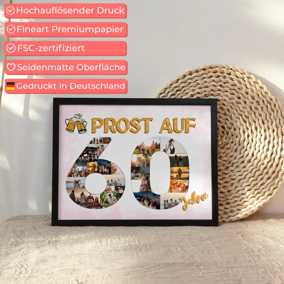 Eigenes Design Poster Prost Auf 60 Geburtstag Für Männer Bier