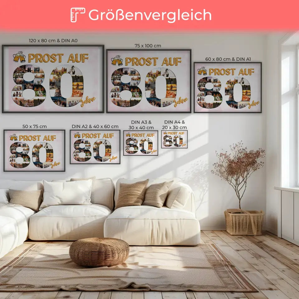 Poster als Geschenkidee Prost Auf 80 Geburtstag Für Männer Bier