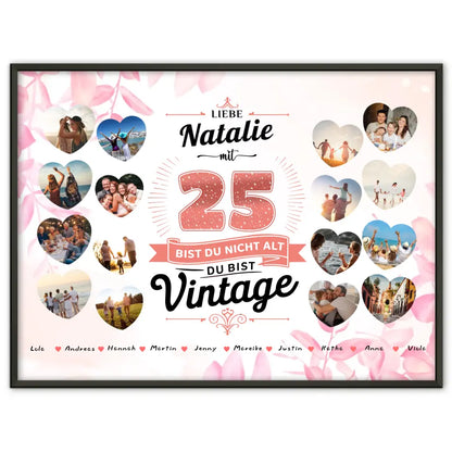 Poster Geschenk 25 Geburstag Nicht alt sondern Vintage mit Name