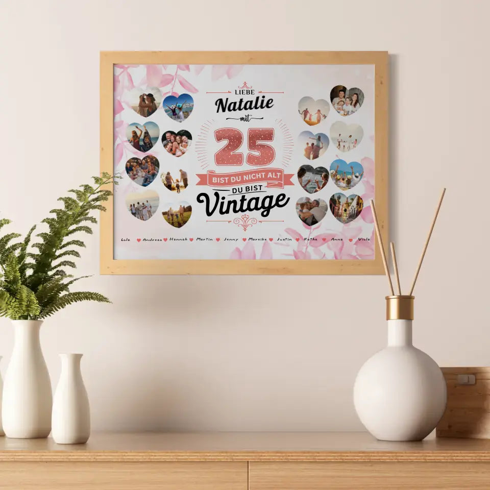 Poster Geschenk 25 Geburstag Nicht alt sondern Vintage mit Name