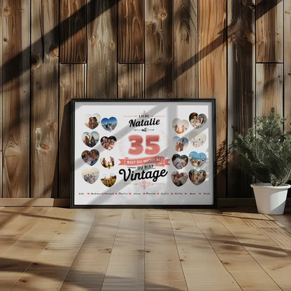 Poster personalisiert 35 Geburstag Nicht alt sondern Vintage mit Name