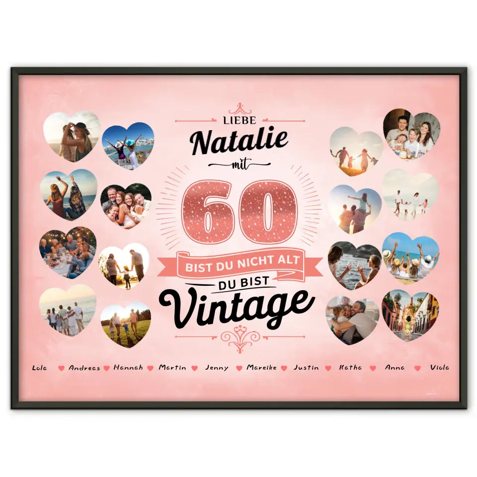 Poster Geschenk 60 Geburstag Du bist Vintage mit Name