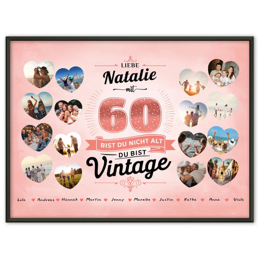 Poster Geschenk 60 Geburstag Du bist Vintage mit Name