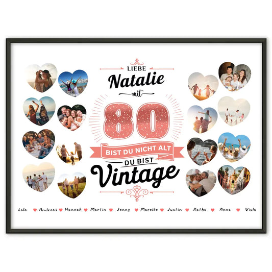 Poster Geschenk 80 Geburstag Du bist Vintage mit Name