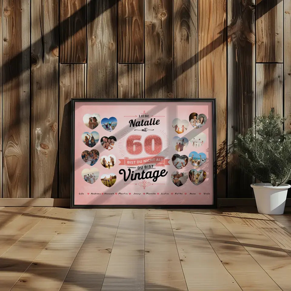 Poster Geschenk 60 Geburstag Du bist Vintage mit Name