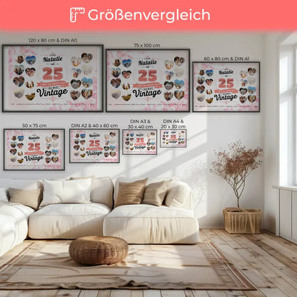 Poster Geschenk 25 Geburstag Nicht alt sondern Vintage mit Name