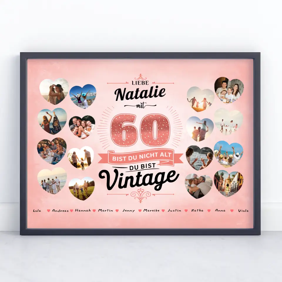 Poster Geschenk 60 Geburstag Du bist Vintage mit Name