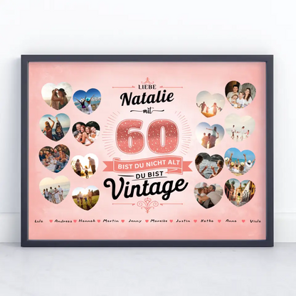 Poster Geschenk 60 Geburstag Du bist Vintage mit Name